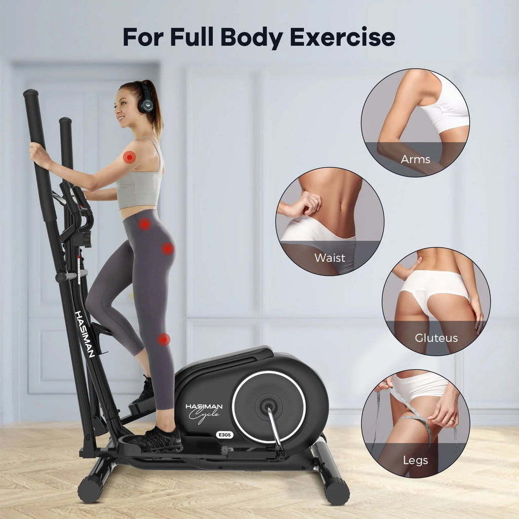 Silent Magnetic Elliptical Bike Stationary Exercise Machine D370037