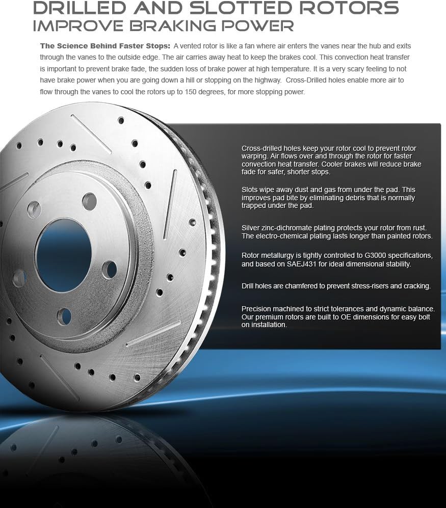 Brake Disc Rotors with Brake Pads and Clips R9559