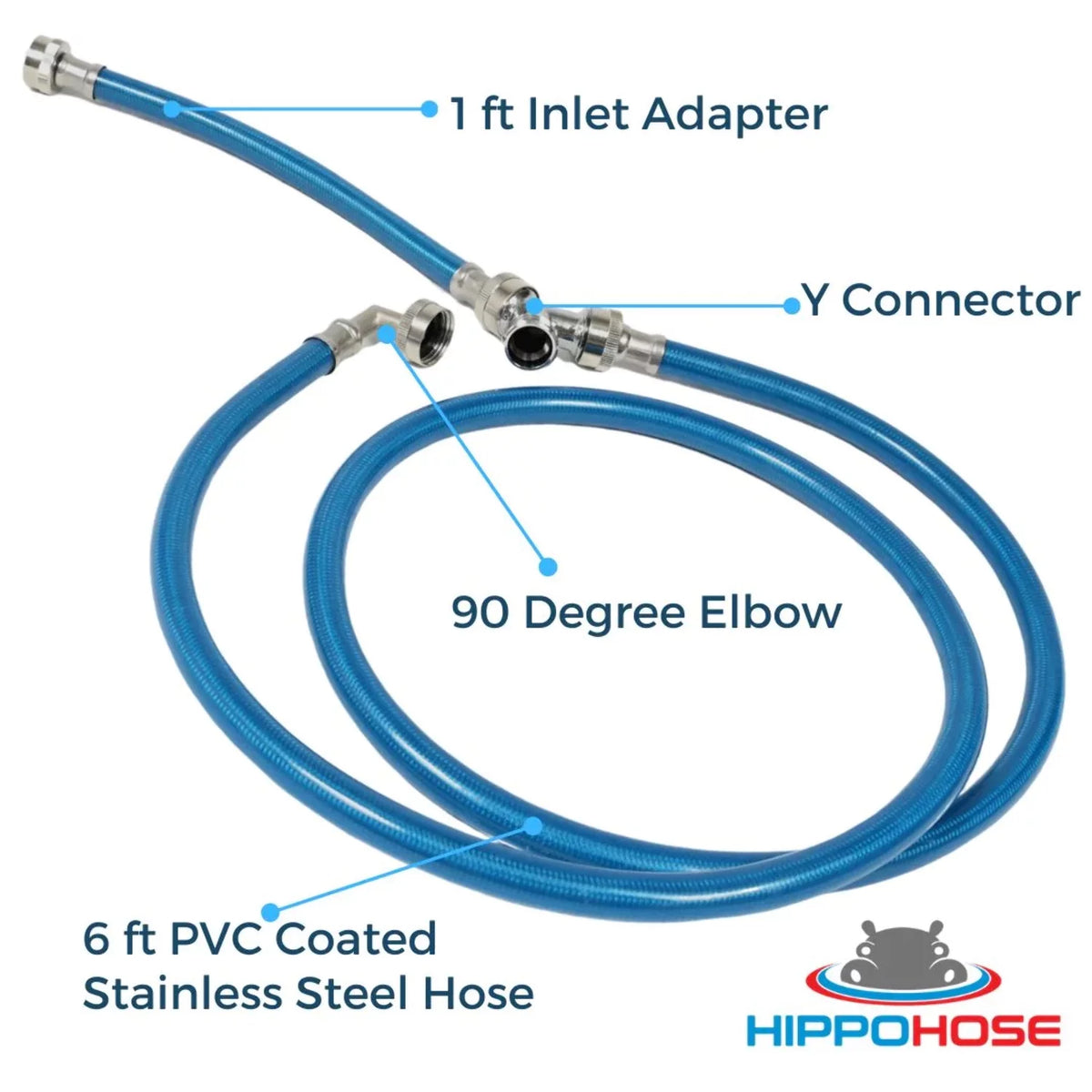 6 ft Stainless Steel Braided Steam Dryer Hose Kit with Y Connector K84729