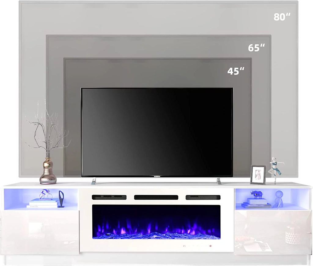 White Fireplace TV Stand with 40'' Electric Fireplace J504925