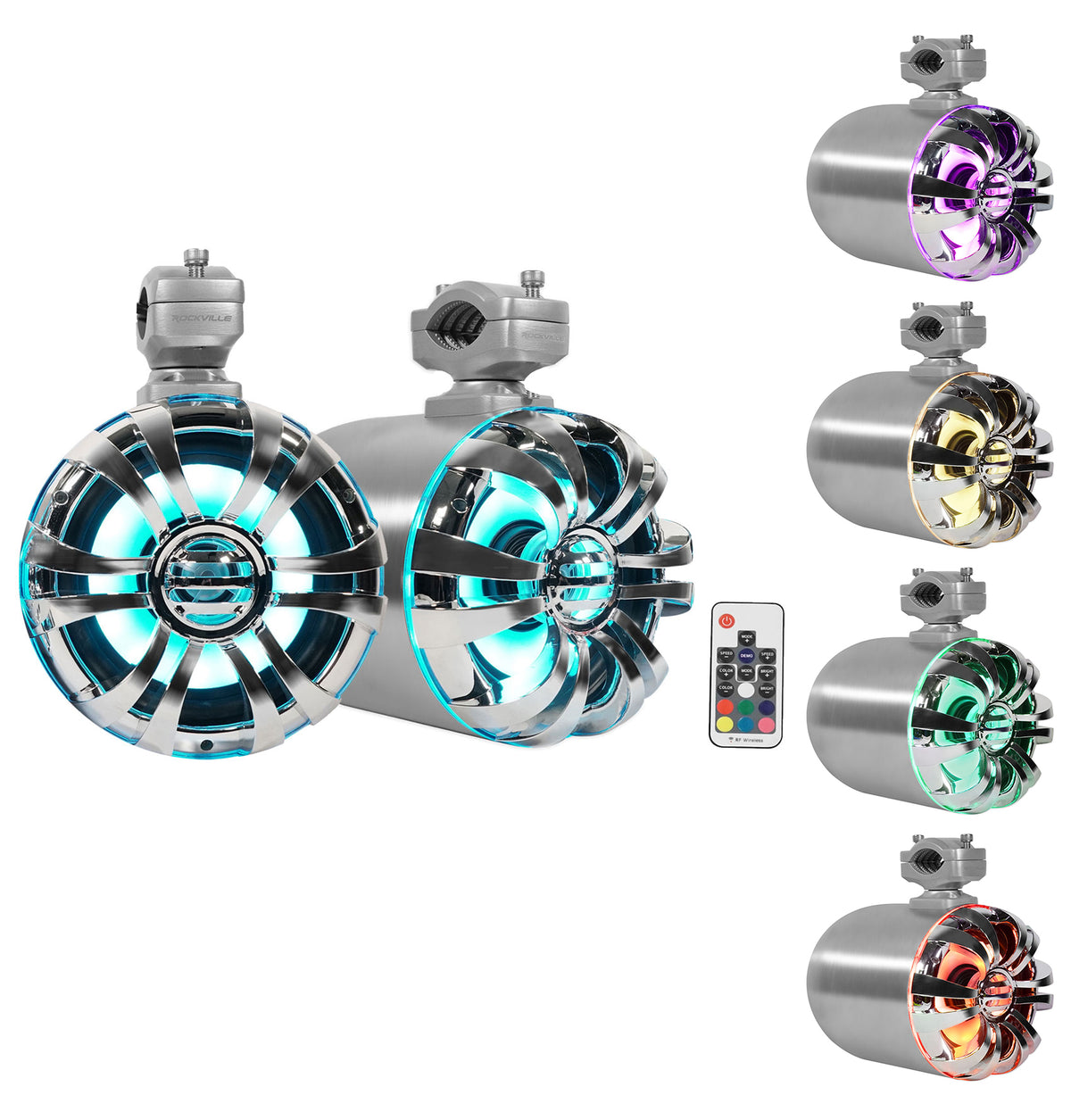 6.5" LED Swivel Marine Wakeboard Speakers with Amplifier and Amp Kit G28393