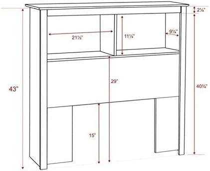 Twin Bookcase Headboard in Black F9742