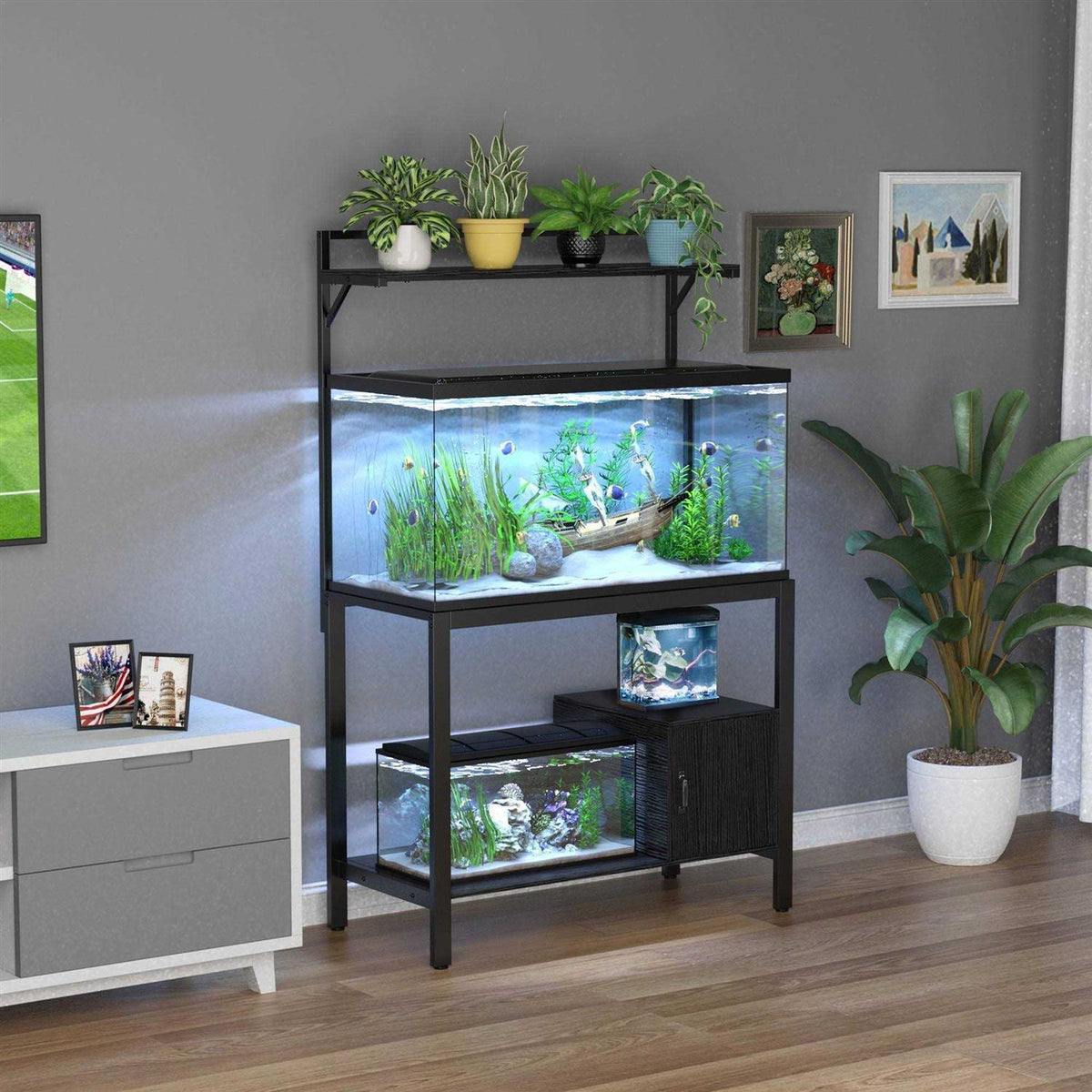 40-50 Gallon Fish Tank Stand with Plant Shelf P4625