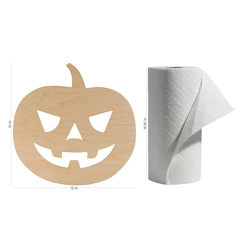 12-inch 1/8 inch Thick Pack of 5 Wooden Pumpkins P155436