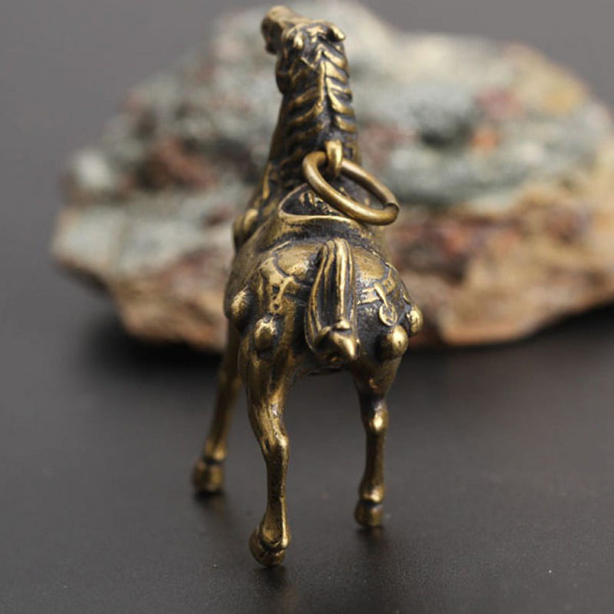 Solid Copper Race Horse Miniature Figurines Desk Decor Ornament Handmade Crafts P880