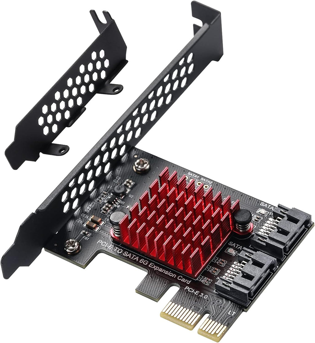 6 Port PCIe SATA 3.0 Card with 6 SATA Cables and Low Profile Bracket X87088