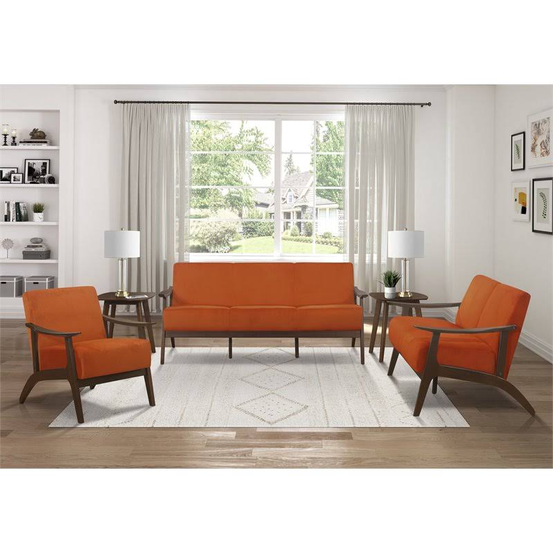 Orange Velvet Loveseat E225