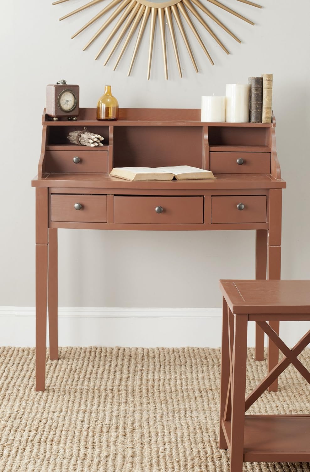 Distressed Black Writing Desk N258