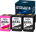 65XL Ink Cartridge Replacement for HP Printers (2 Black, 1 Tri-Color) Pack of 2 I50653