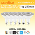 LED PAR38 Long Neck Spotlight Bulb 15 Watts Dimmable 3000K Warm White 6-Pack A6149
