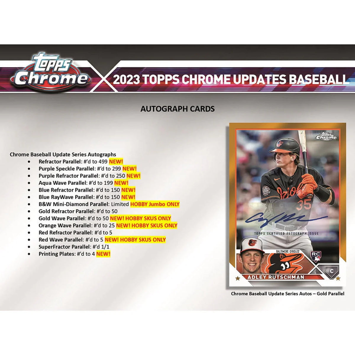 2023 Chrome Update Series Baseball Trading Card Hobby Jumbo Box B32814