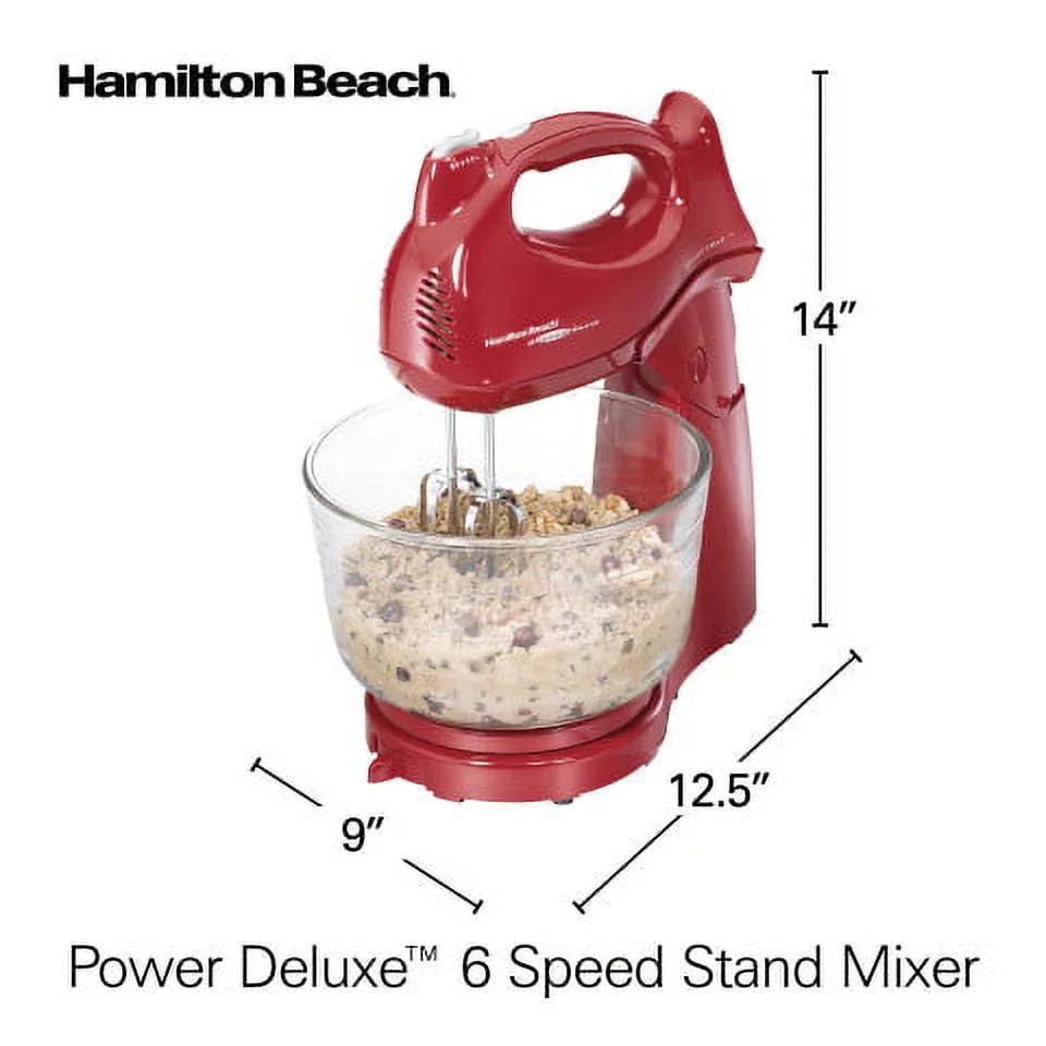 Red 6 Speeds Stand and Hand Mixer G540