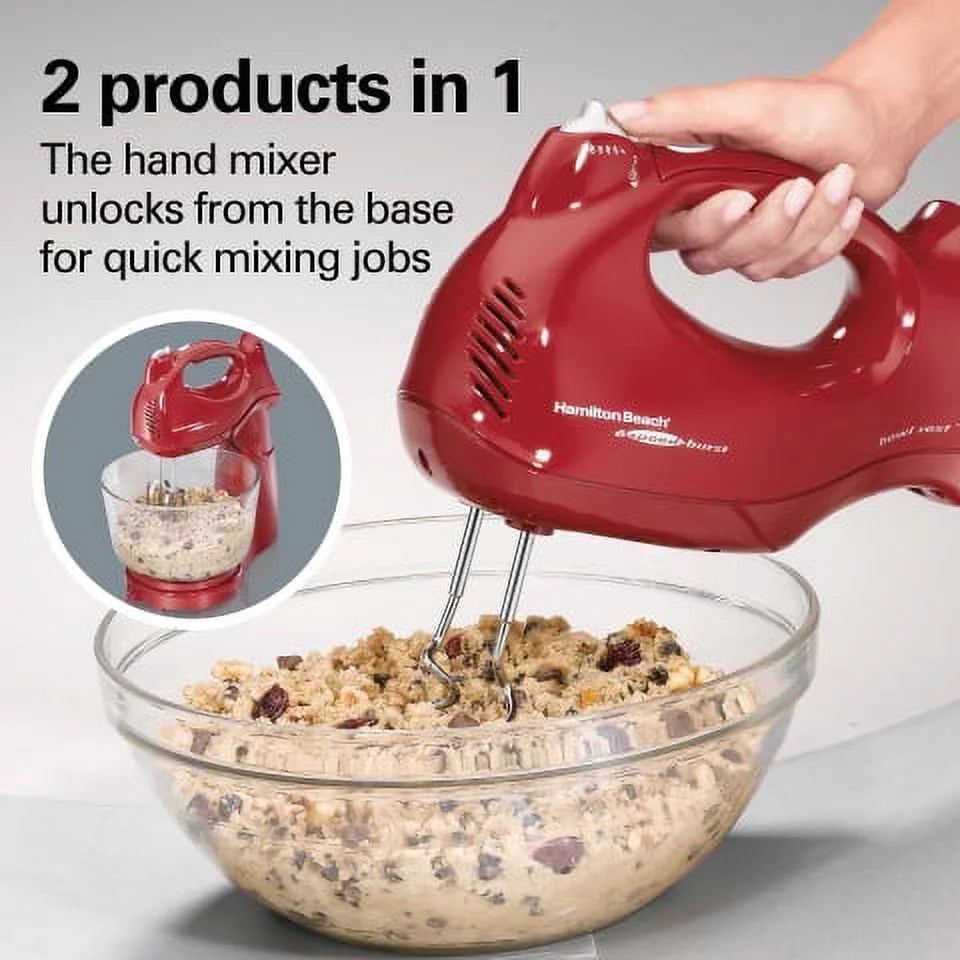Red 6 Speeds Stand and Hand Mixer G540
