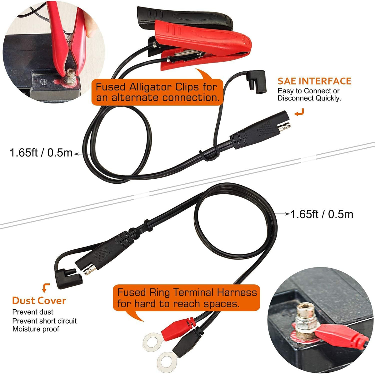 12V/5A 7-Stages Smart Charger/Maintainer Desulfator, IP65 Waterproof, Pack of 2 R523