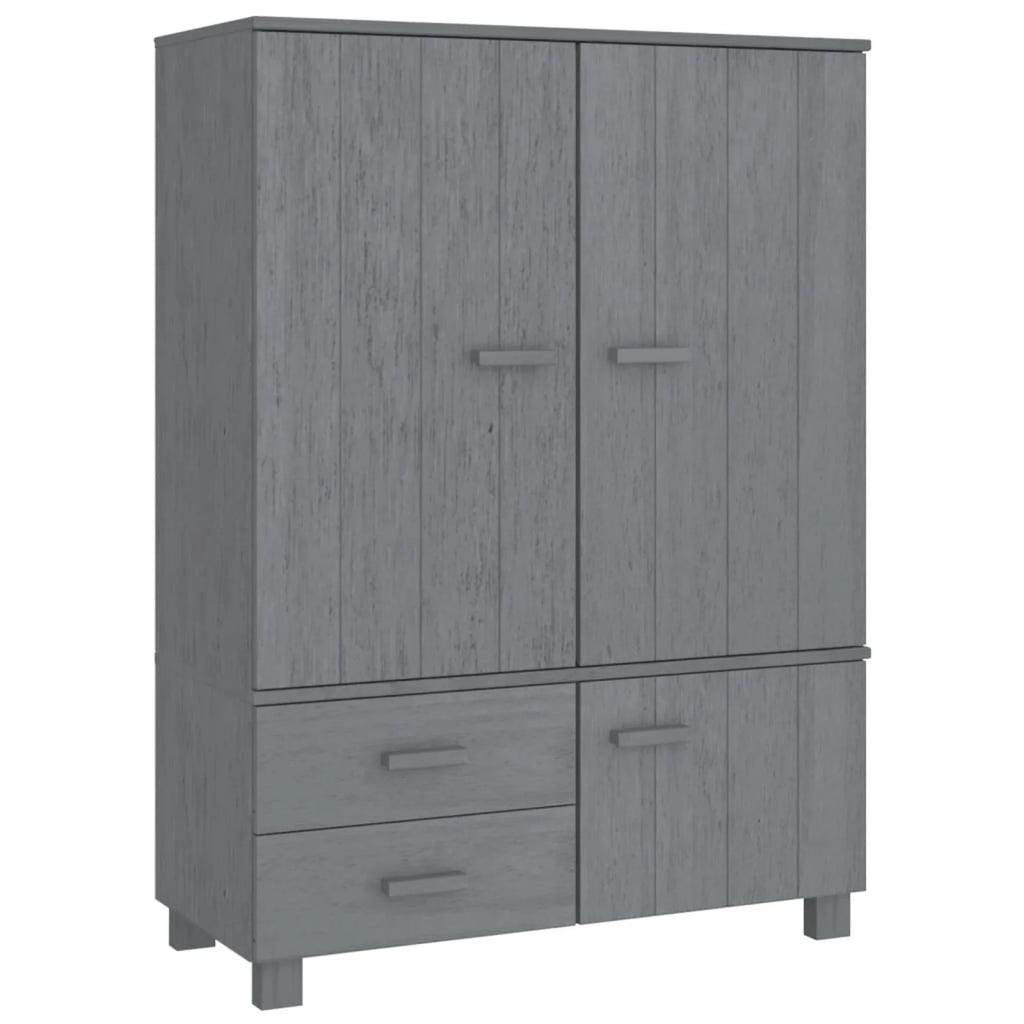 Dark Gray Solid Wood Pine Wardrobe W42180