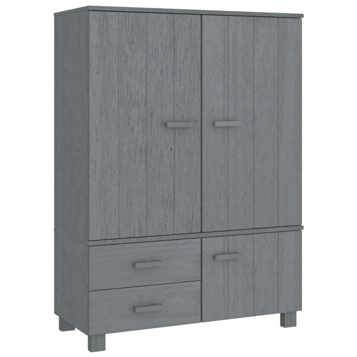 Dark Gray Solid Wood Pine Wardrobe W42180