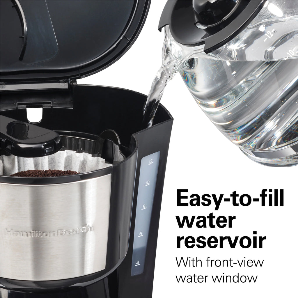 Programmable Coffee Maker, 12 Cups, Stainless Steel X19305