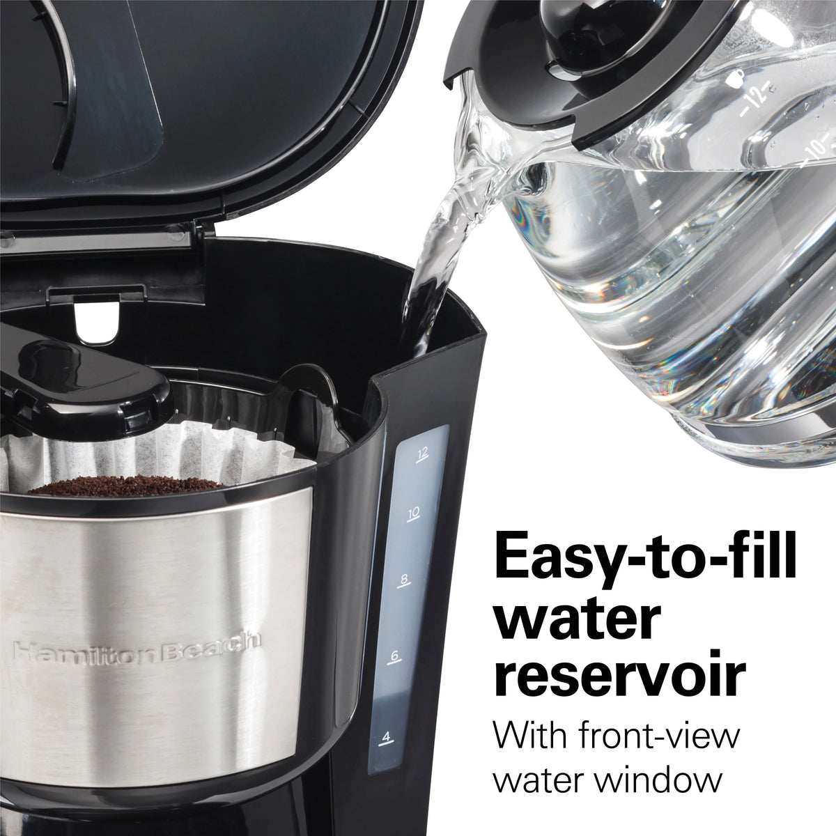 Programmable Coffee Maker, 12 Cups, Stainless Steel X19305