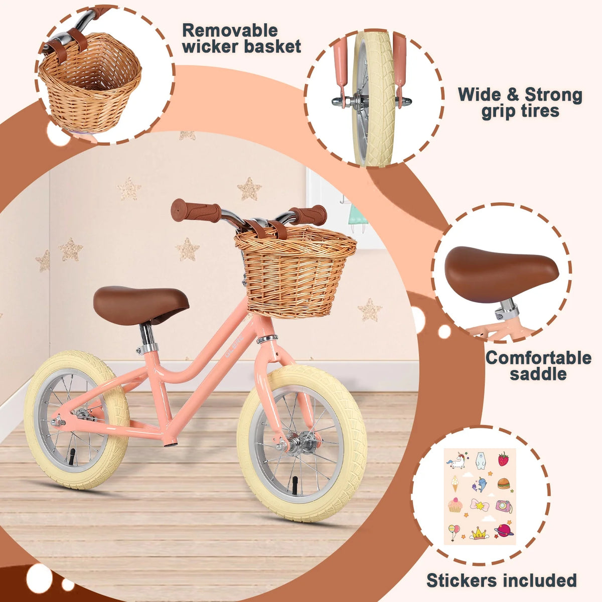 12 inch Kids Balance Bike with Basket A22667