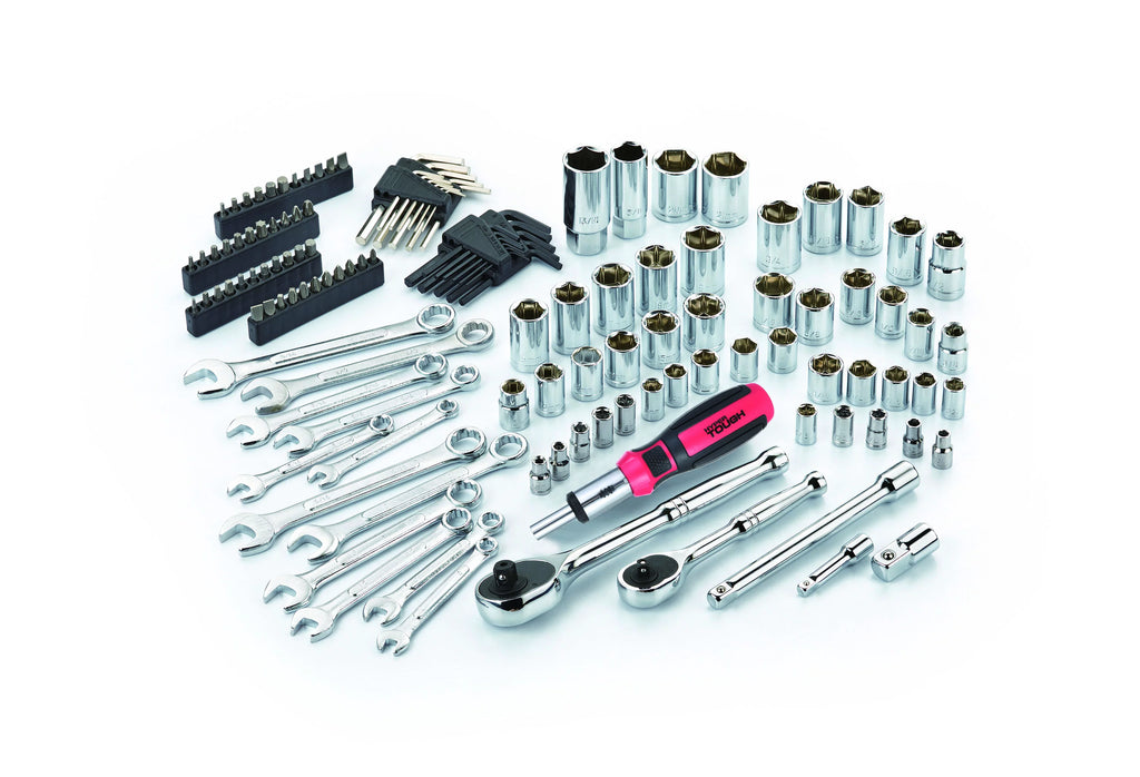137 PC Metric & SAE Tool Set with Hex Keys, Wrenches, Ratchet Bit Driver, Sockets K738