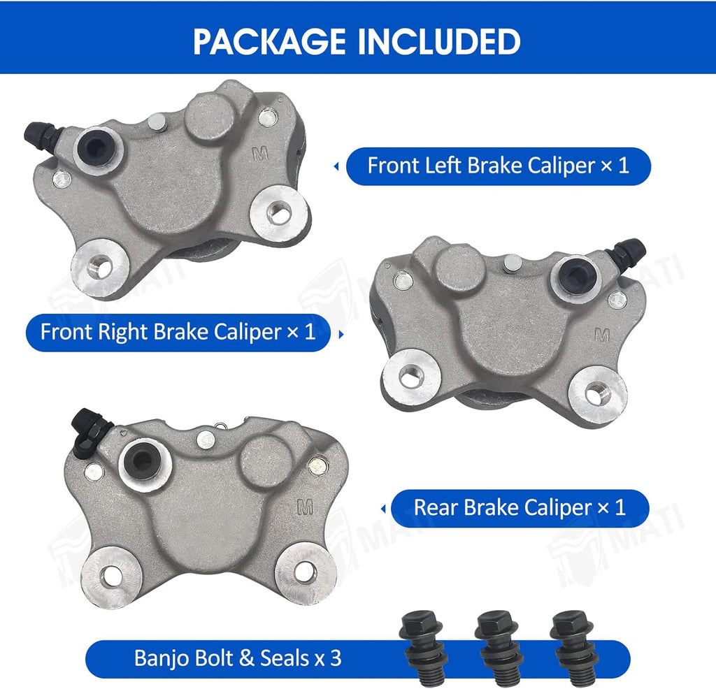Front Left Right & Rear Brake Calipers with Pads Pack of 2 O26382