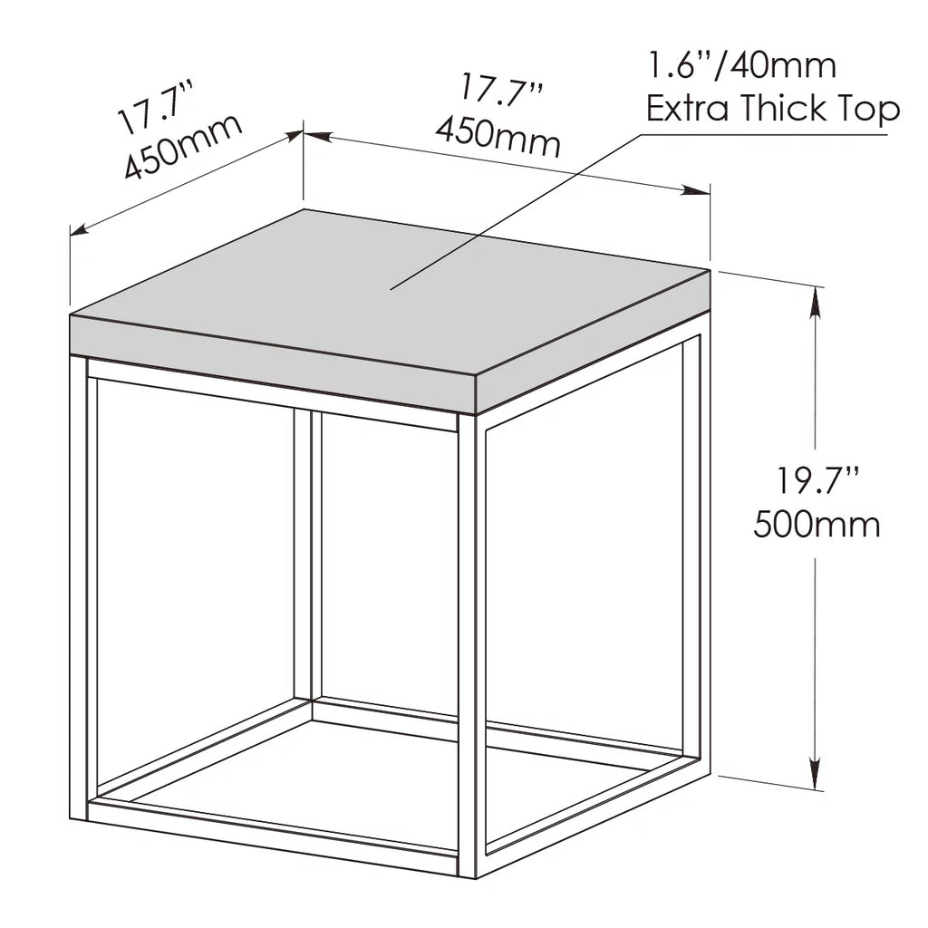 Marble Wood and Metal Side Table G9087