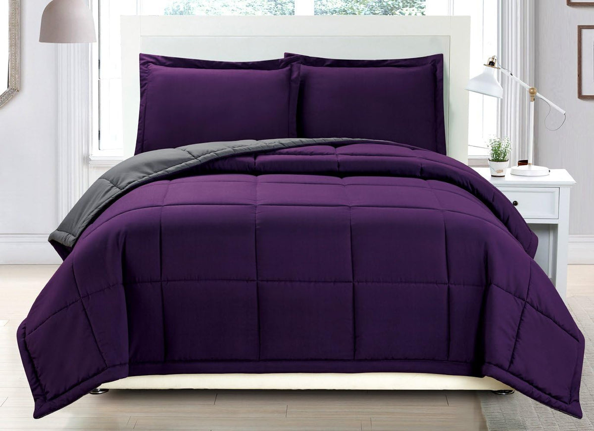 King / Cal King 3 Piece Reversible Down Alternative Comforter Set V730