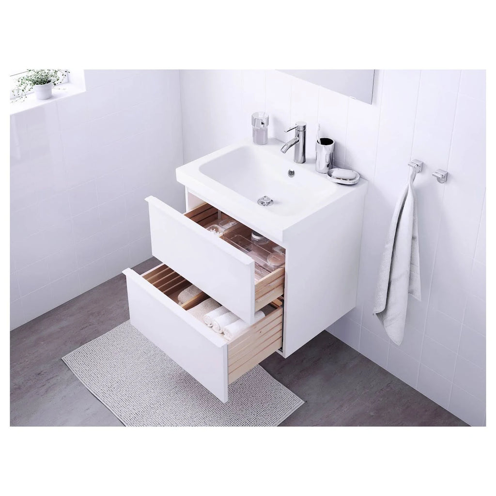 High Gloss White Sink Cabinet with 2 Drawers P845719