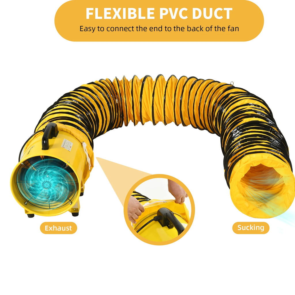 12" High Velocity Utility Blower Extractor Fan with 32ft Duct Hose D562078