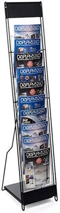 Portable Magazine Rack with 10 Pockets, 54H-Inch Floor-Standing Literature Display W934316