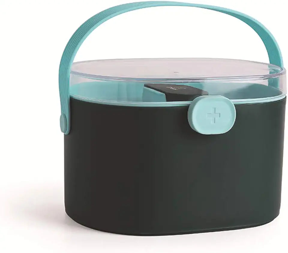 Green Portable Medicine Lock Box with Handle E57538