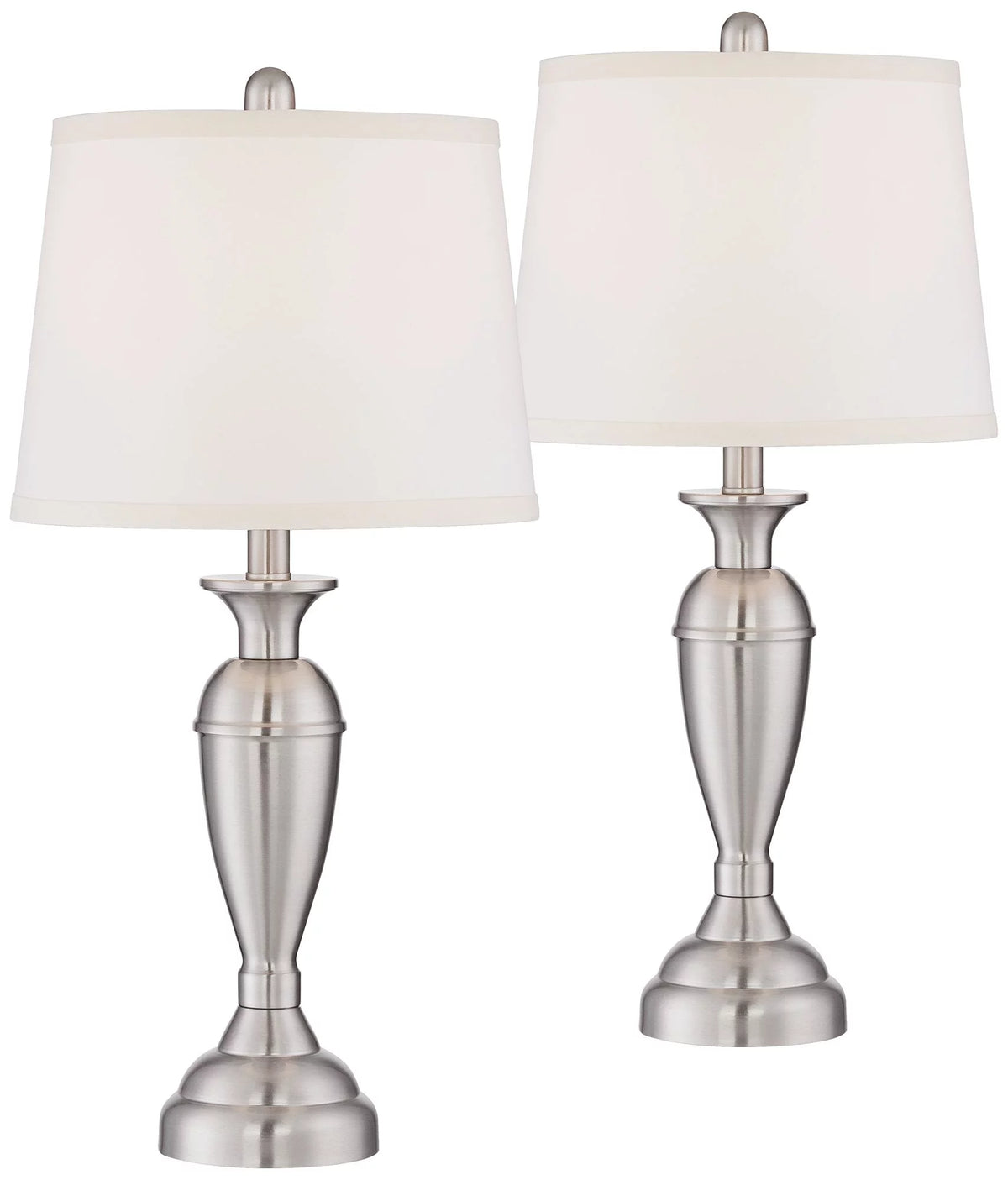 Set of 2 Brushed Nickel Table Lamps I107256