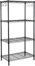 5-Shelf Steel Wire Shelving Unit with 8-Hook, Black, Pack of 2 X1569