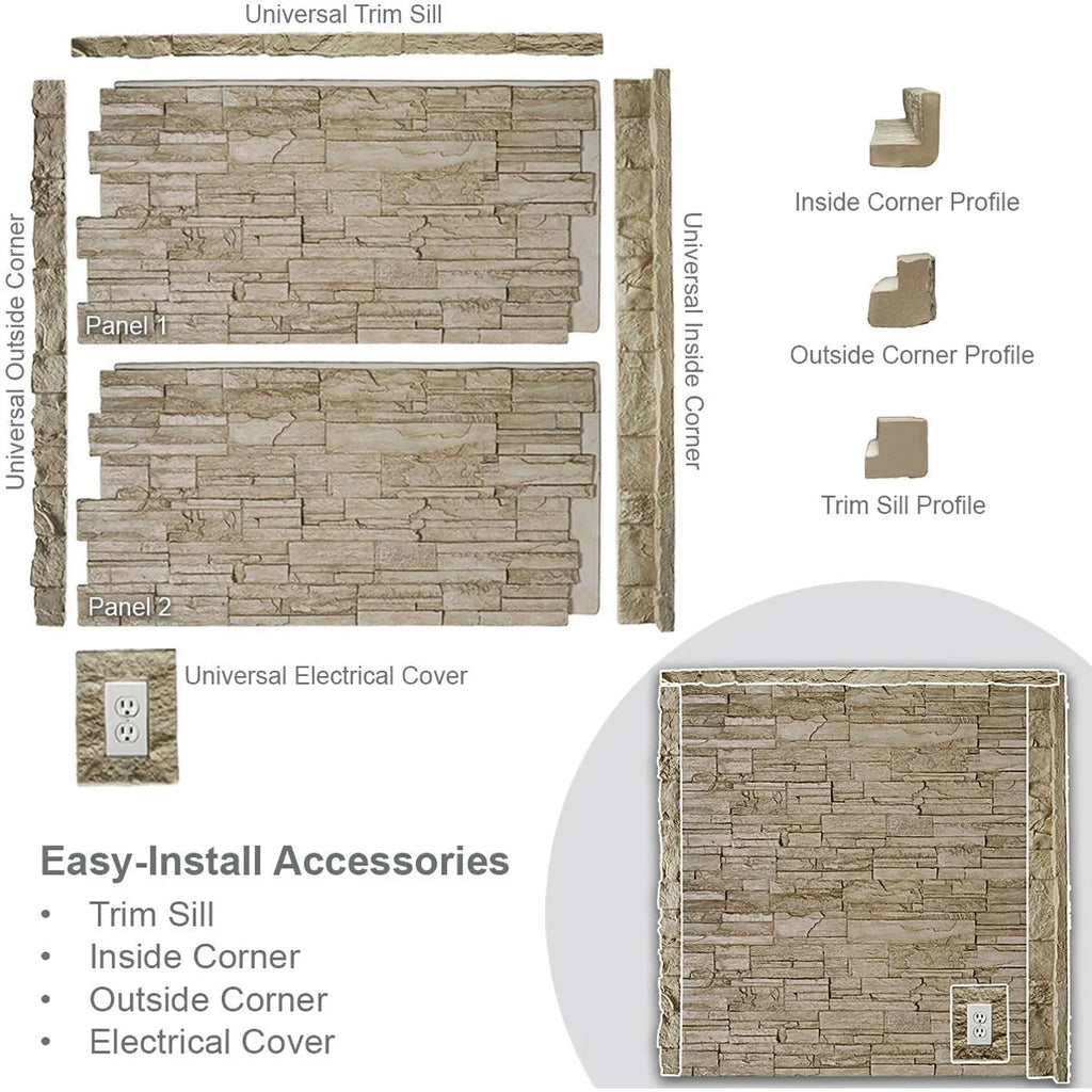Trim Sill for Faux Stone Siding Panels Y9822
