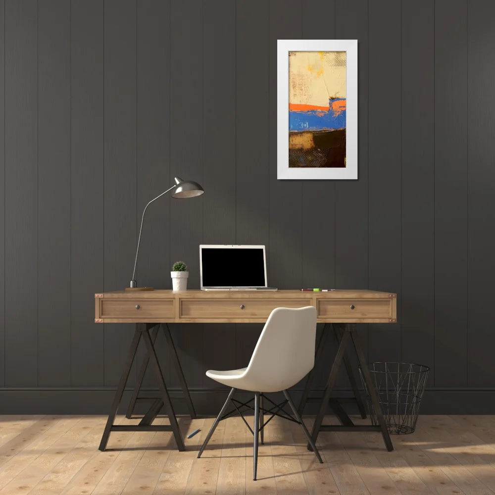 White Modern Wood Framed Art Print R439989