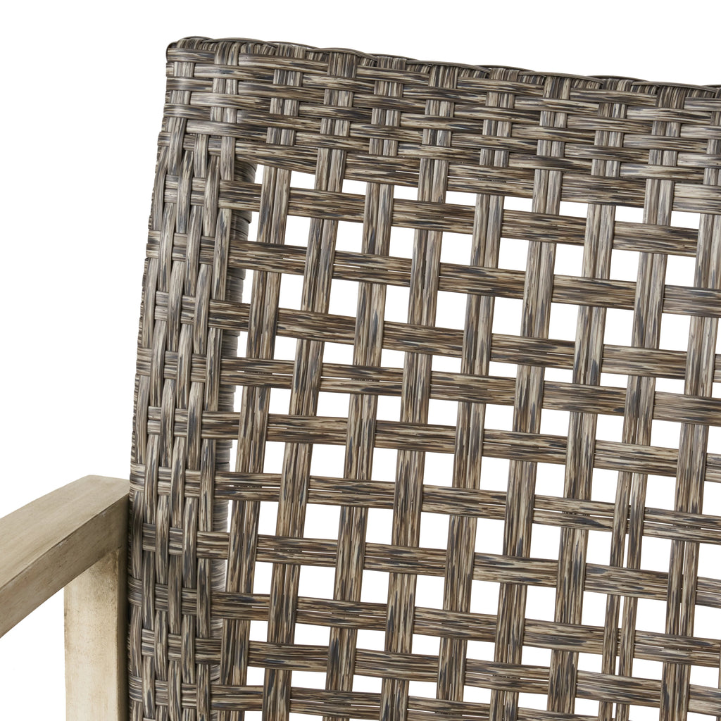 Black 5 Piece Wicker Outdoor Club Chairs & Fire Pit Set G498150