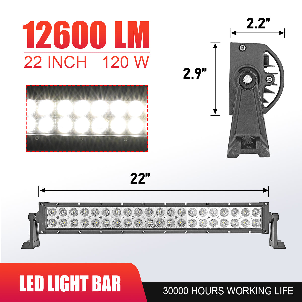 22" LED Light Bar Bumper Bracket Wire Kit N930