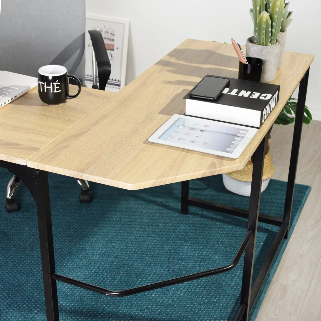 L-Shape Computer Desk with Metal Structure H8505