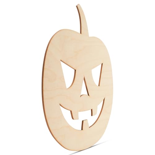 12-inch 1/8 inch Thick Pack of 5 Wooden Pumpkins P155436