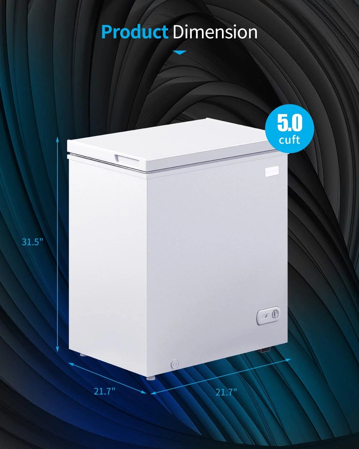 5.0 Cu ft White Chest Freezer with Storage Basket Q28987