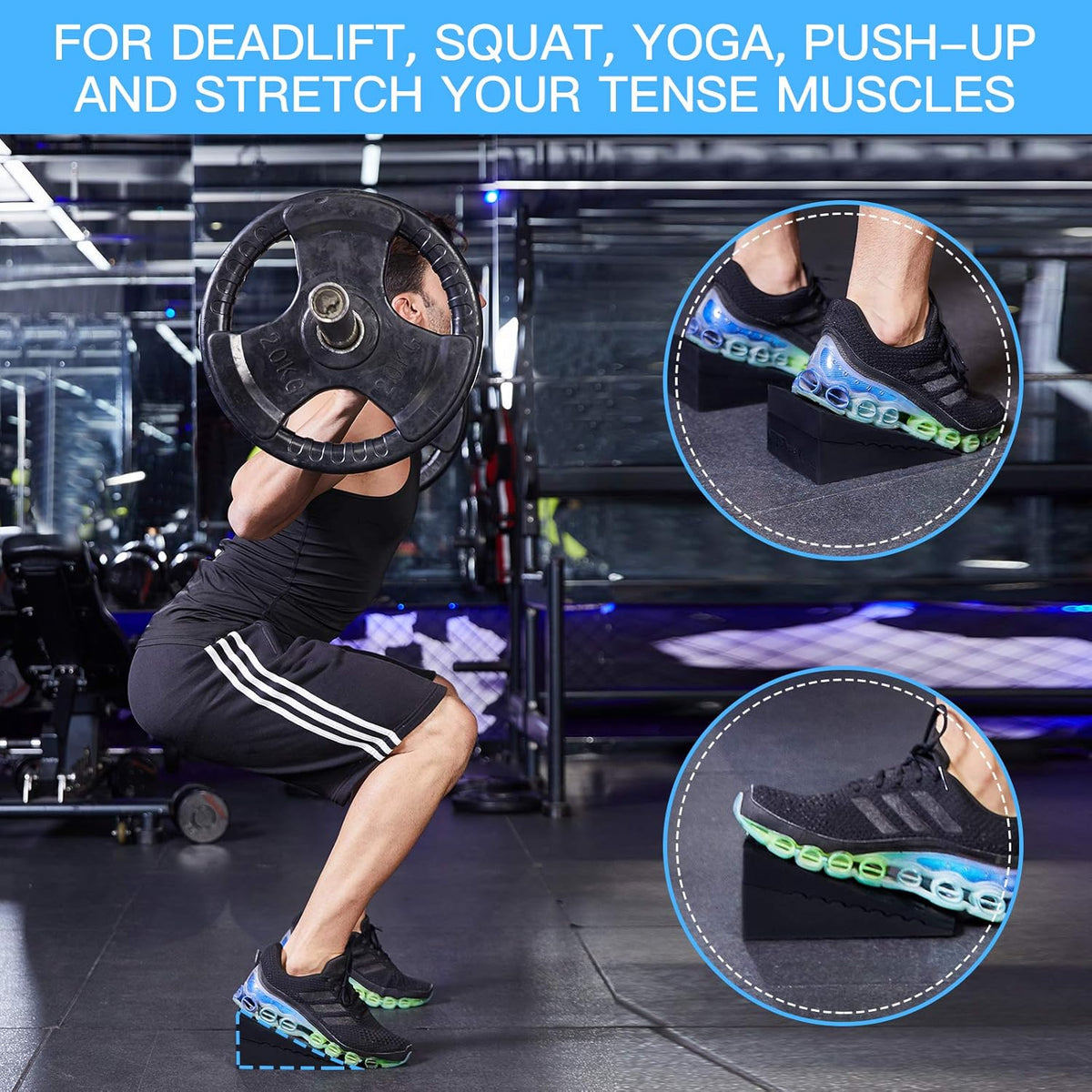 Adjustable Non-Slip Squat Wedge Block (Pair) W3269