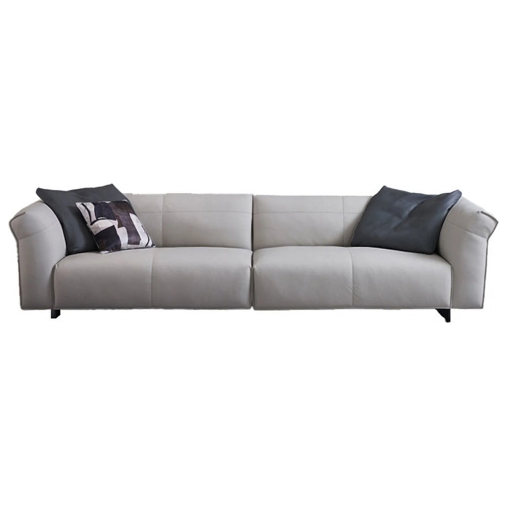 Light Gray 2-Piece Leather & Metal Sofa N56155