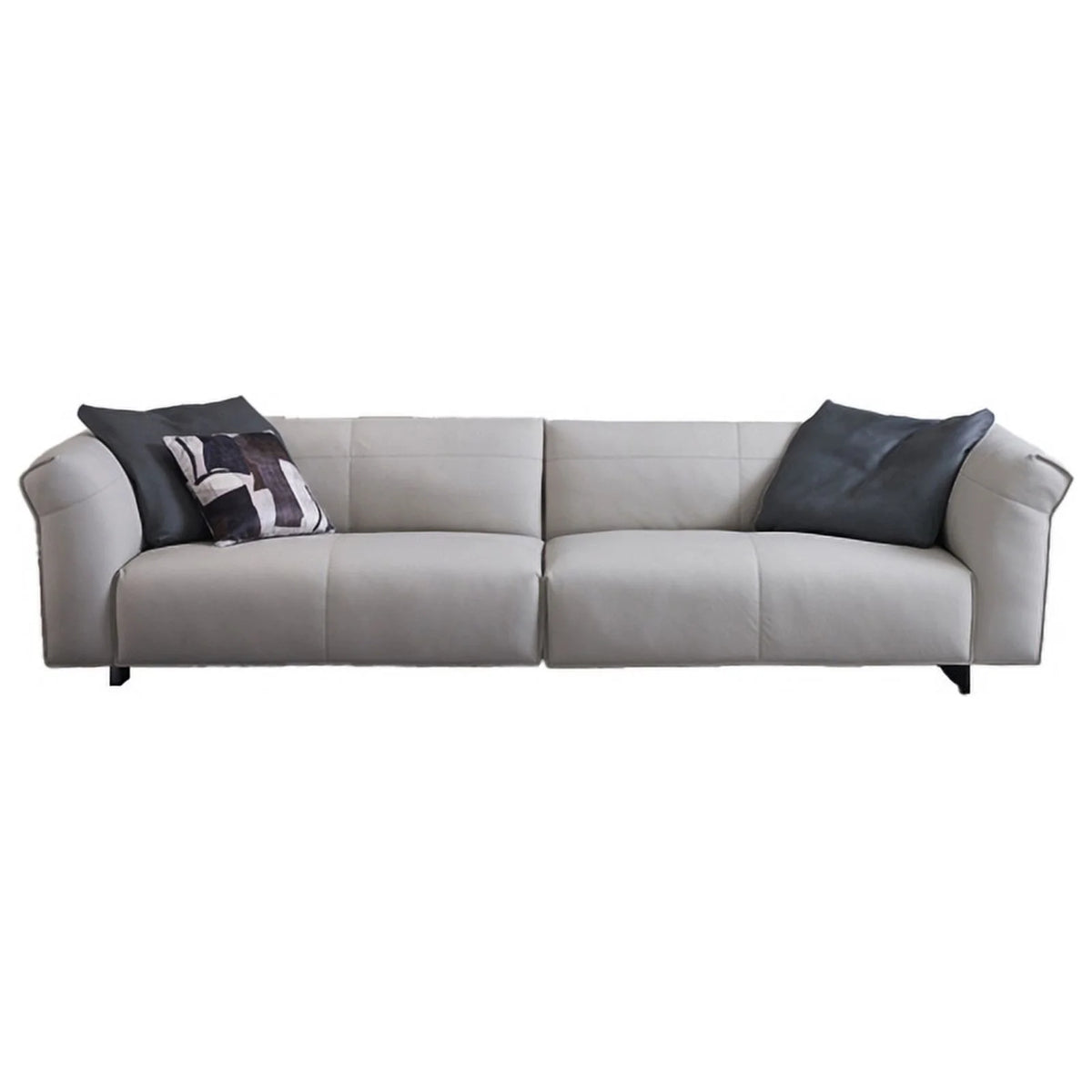 Light Gray 2-Piece Leather & Metal Sofa N56155