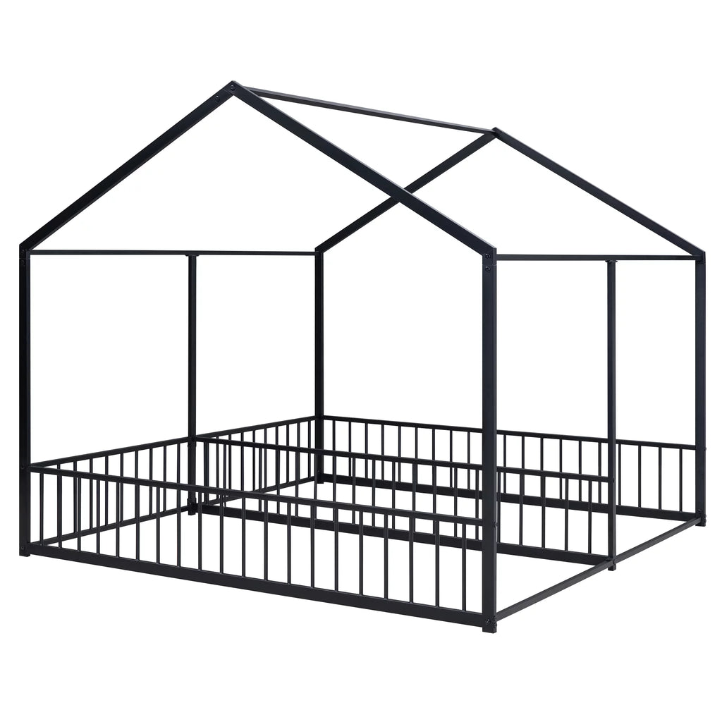 Black Twin Size Metal House Platform Beds R474239