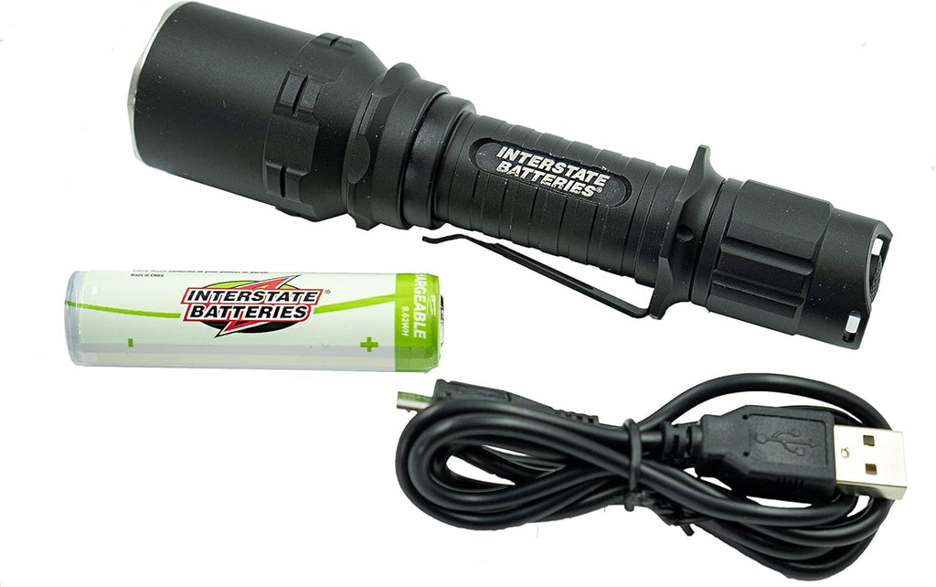 Rechargeable Flashlight with Pocket Clip and USB Charger M954863