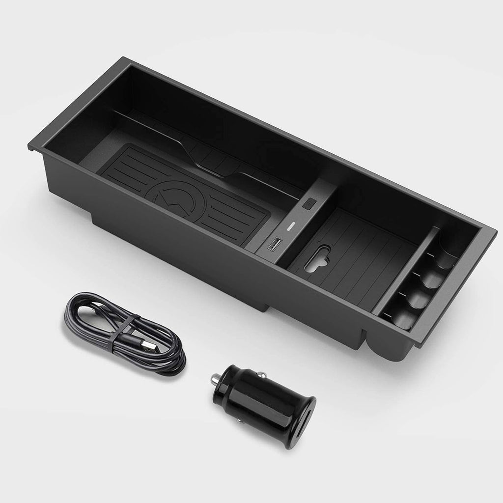 Wireless Charger Center Console Organizer Box for Ford F150 O6978