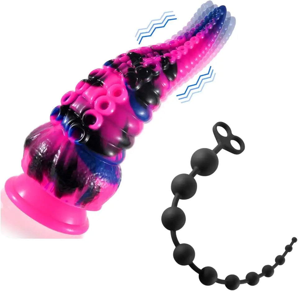 Realistic Dildo G Spot Vibrator and 22inch Anal Beads E298