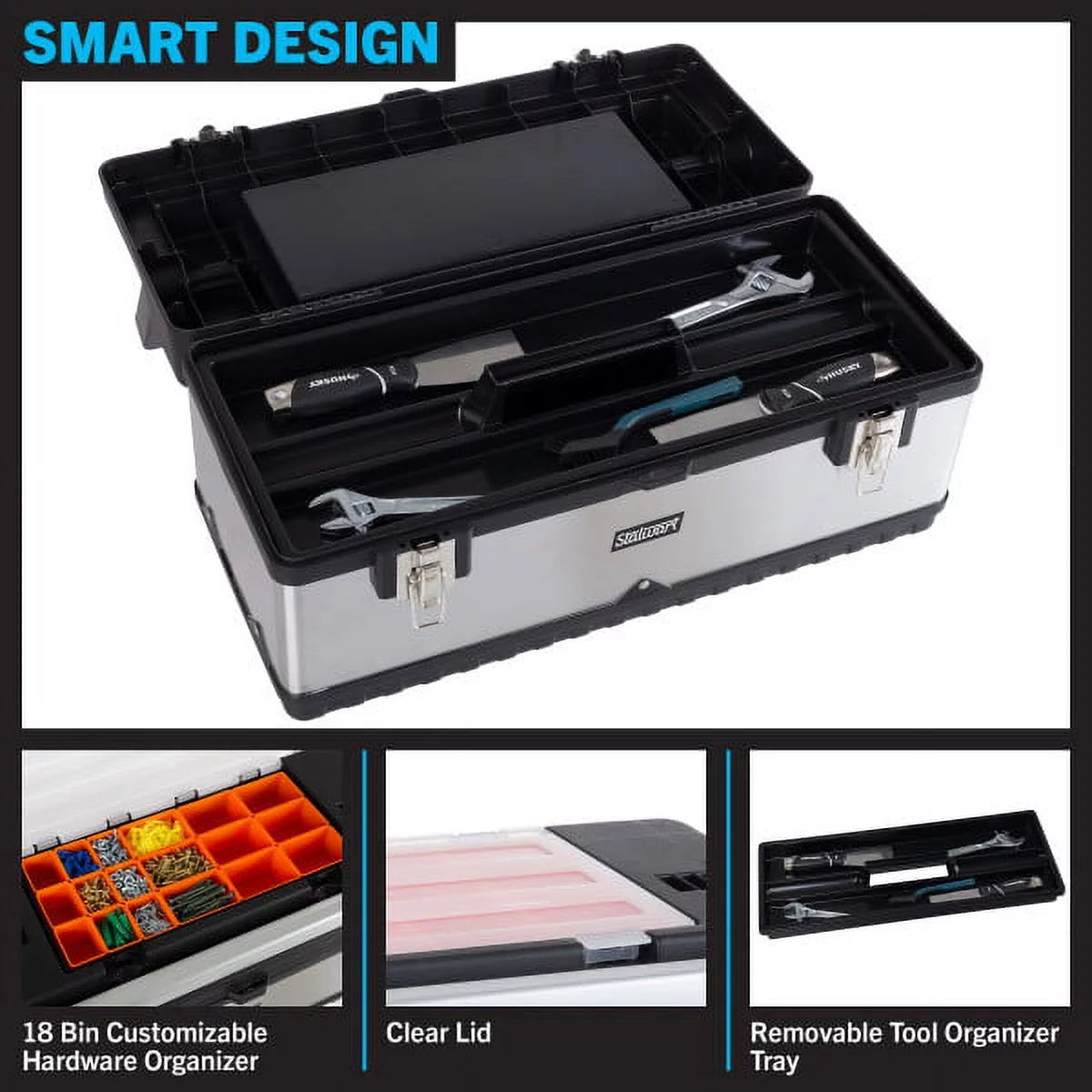Portable Metal and Plastic Tool Box with 18 Bins G79211