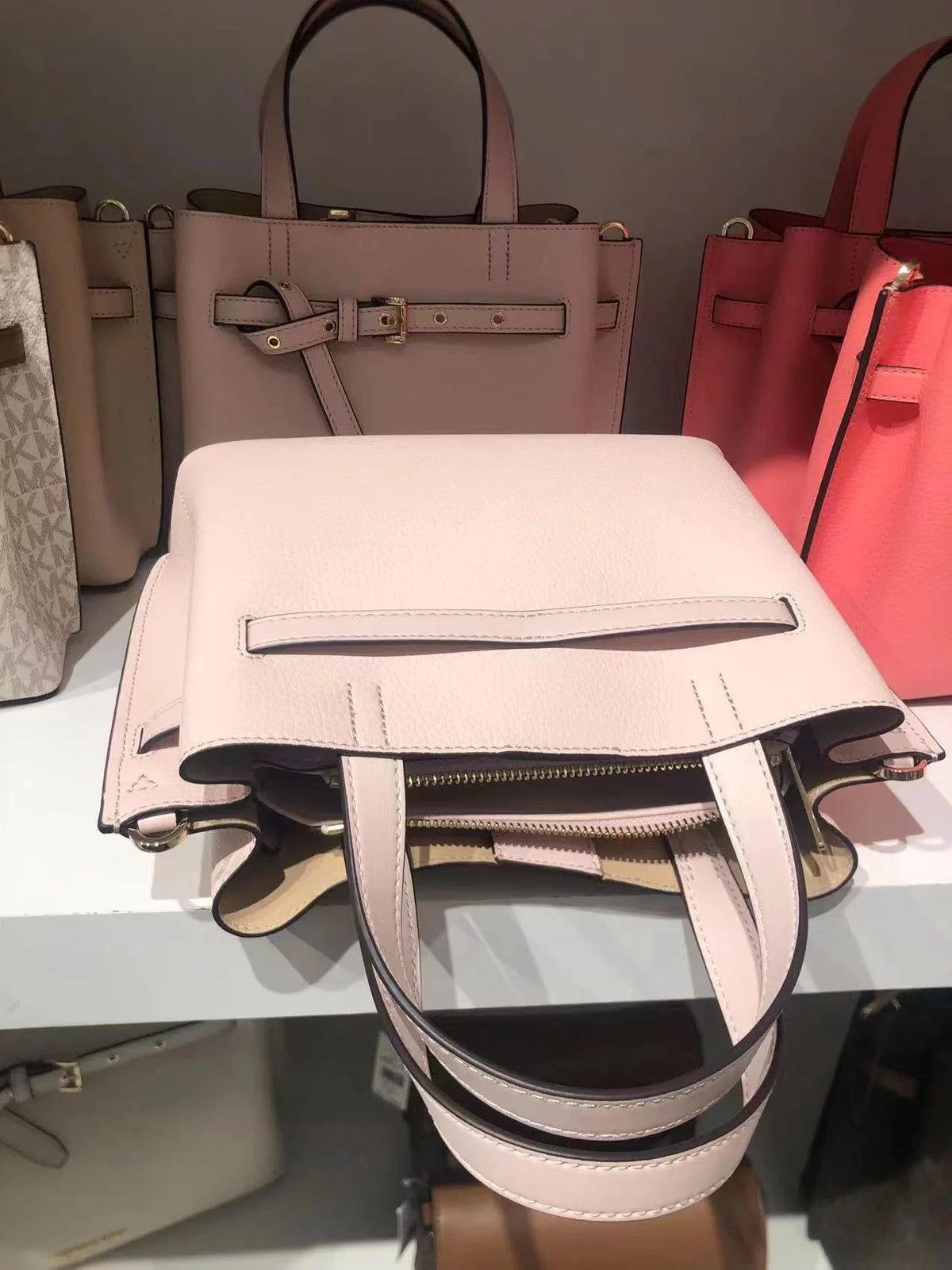 Small Pebbled Leather Satchel P6363