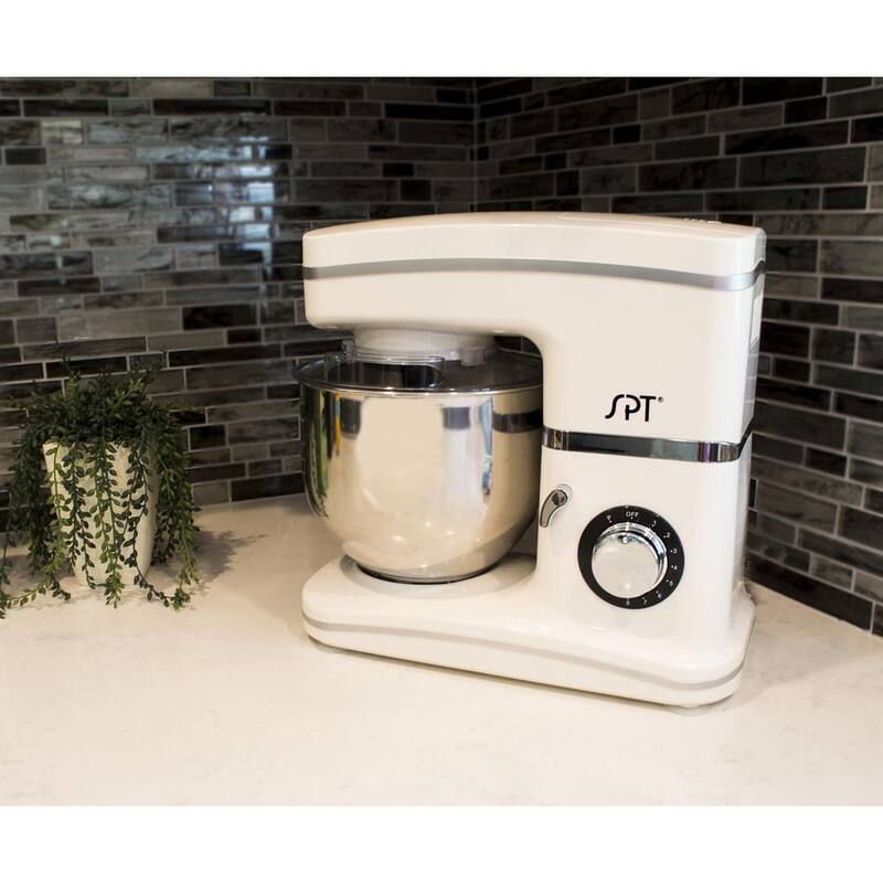 White 5.5 Qt 8-Speed Tilt Head Stand Mixer Q3759